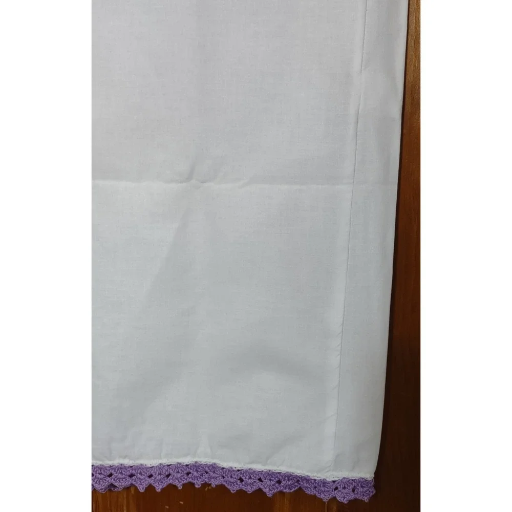 Vintage Westpoint Stevens Pillowcase Sunbonnet Sue Crochet Lace Purple White 2pc